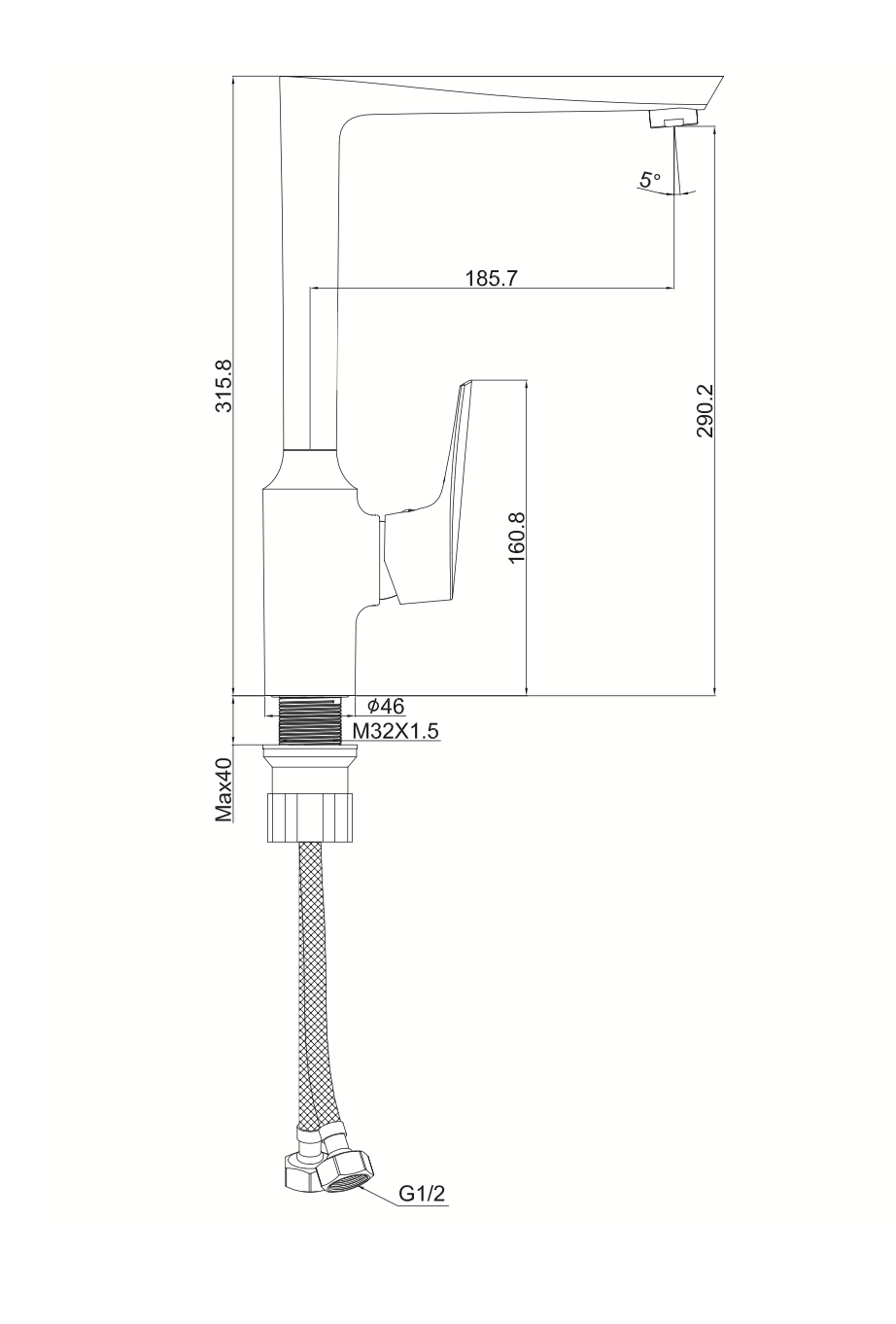 Dobby Kitchen Mixer Tap (Chrome) - Image 2
