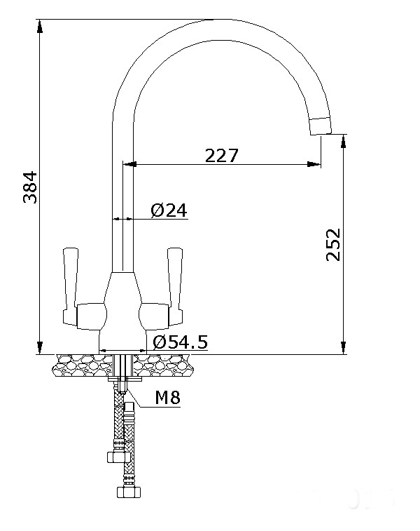 Gemello Luna Kitchen Mixer Tap (Brushed) - Image 2