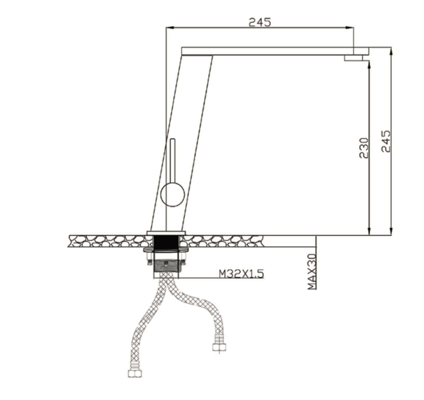 Dublin Kitchen Mixer Tap (Chrome) - Image 2