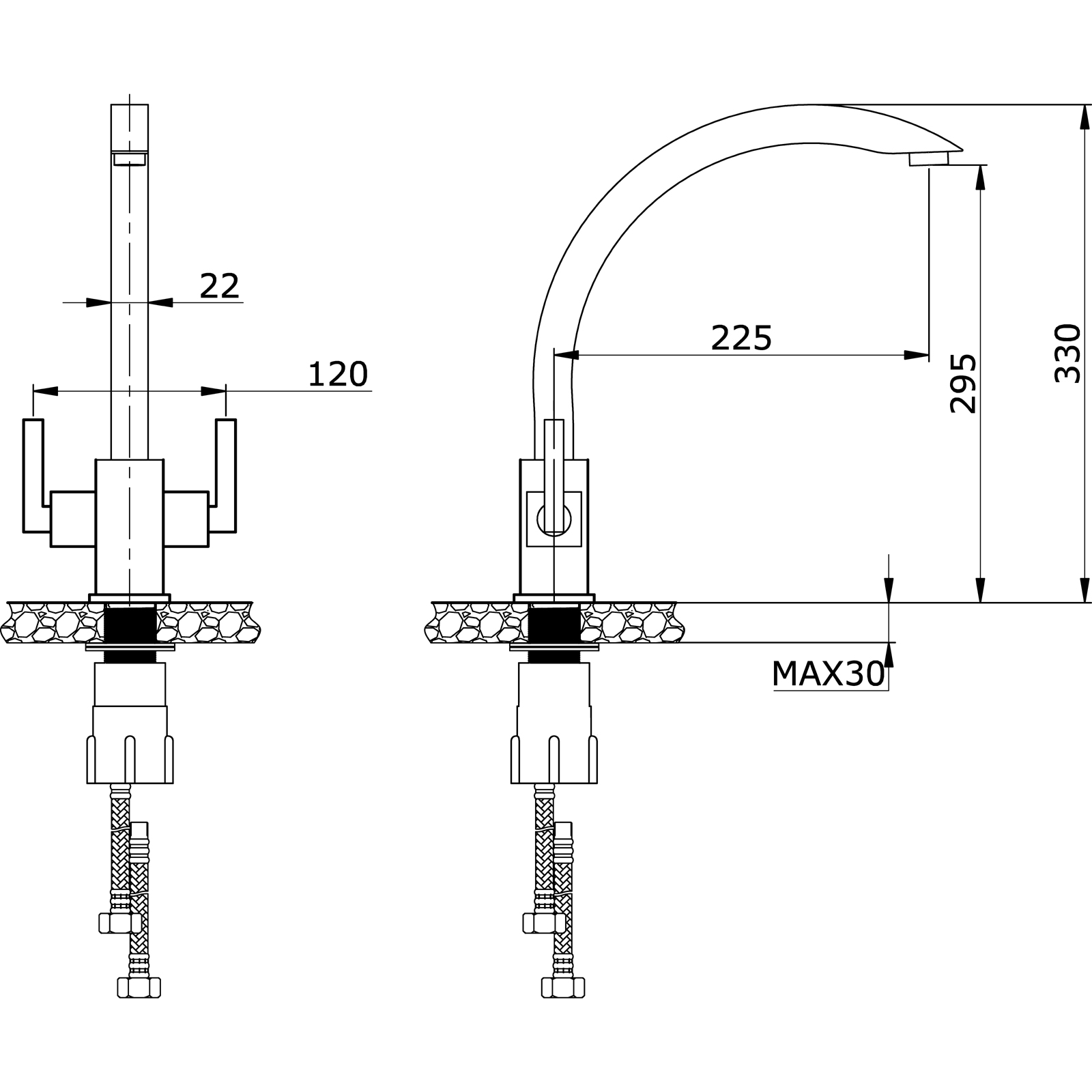 Havana Kitchen Mixer Tap (chrome) - Image 2