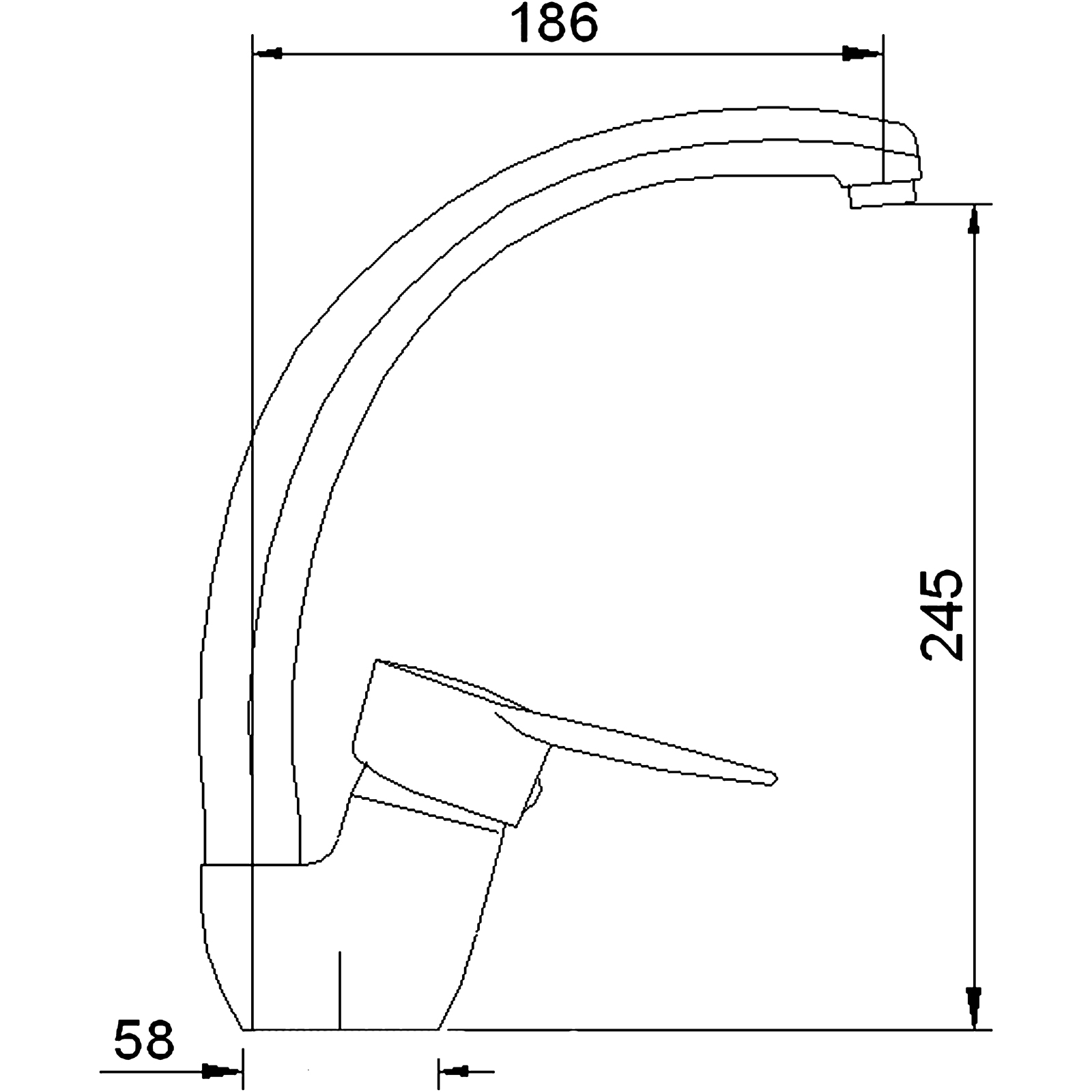 Sundial Vertical Kitchen Mixer Tap (Chrome) - Image 2