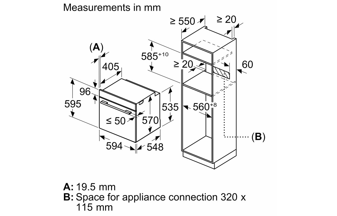 Bosch Serie 4 HRS574BS0B B/I Single Pyrolytic Oven w/Added Steam - Brushed Steel - Image 2